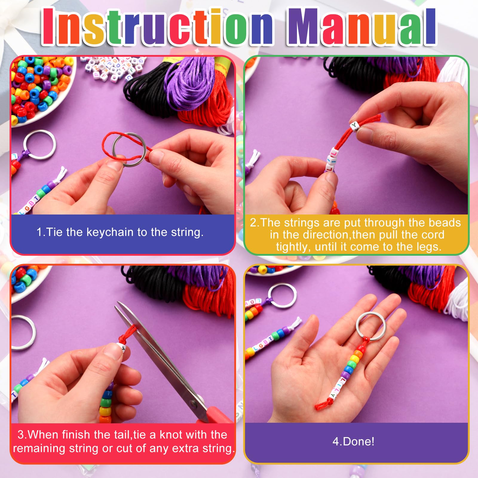 Amazon.com: Landical 1084 Pcs 24 Set Gay Pride Keychain Making Kit